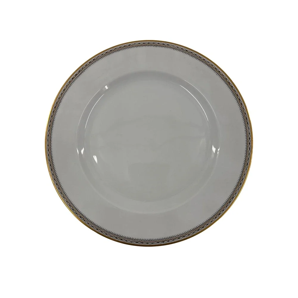 Heinrich & Co Dinner Plates 9.75in White Gold Selb Bavaria Fine China HC9‎